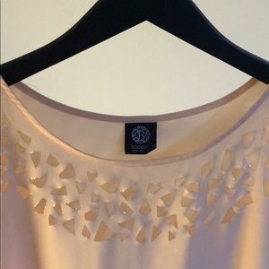 ⭐️Bobeau peach and gold sheer top size small